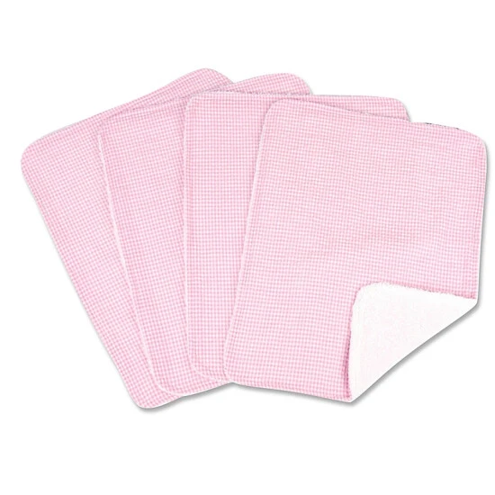 Trend Lab® 4-Pack Gingham Seersucker Burp Cloths In Pink
