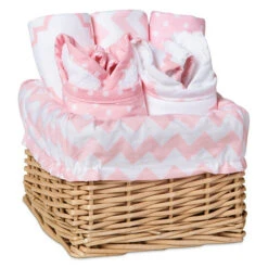 Trend Lab® 7-Piece Feeding Basket Gift Set In Pink Sky