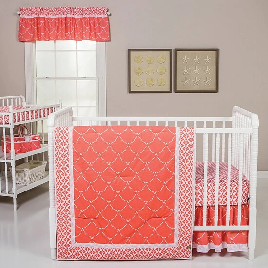 Trend Lab® 3-Piece Shell Crib Bedding Set In Coral/White