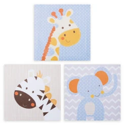 Trend Lab® Jungle Fun Animal 3-Piece Wall Art Set Blue/yellow