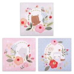 Trend Lab&reg; My Little Friends 3-Piece Wall Art Set Pink/blue