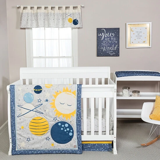 Trend Lab® Galaxy 4-Piece Crib Bedding Set In Blue/Yellow