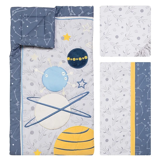 Trend Lab® Galaxy 4-Piece Crib Bedding Set In Blue/Yellow - Image 2