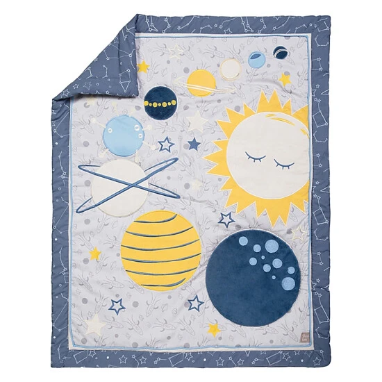 Trend Lab® Galaxy 4-Piece Crib Bedding Set In Blue/Yellow - Image 3