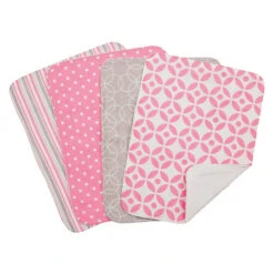 Trend Lab® 4-Piece Lilly Burp Cloth Set In Pink