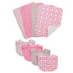 Trend Lab® 8-Piece Lilly Bib And Burp Cloth Set In Pink