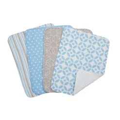 Trend Lab® 4-Piece Logan Burp Cloth Set In Blue