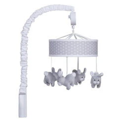 Trend Lab® Grey Bunny Musical Mobile Gray/white