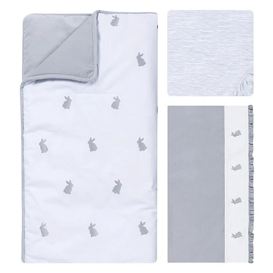 Trend Lab® Bunnies 3-Piece Crib Bedding Set Gray/white - Image 2