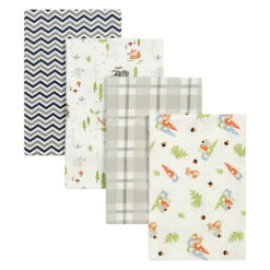 Trend Lab® 4-Pack Woodsy Gnomes Flannel Receiving Blankets Multi