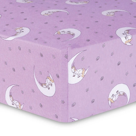 Trend Lab® Unicorn Moon Flannel Fitted Crib Sheet In Purple