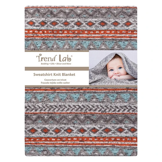Trend Lab® Aztec Sweatshirt Knit Baby Blanket In Grey Multi - Image 5