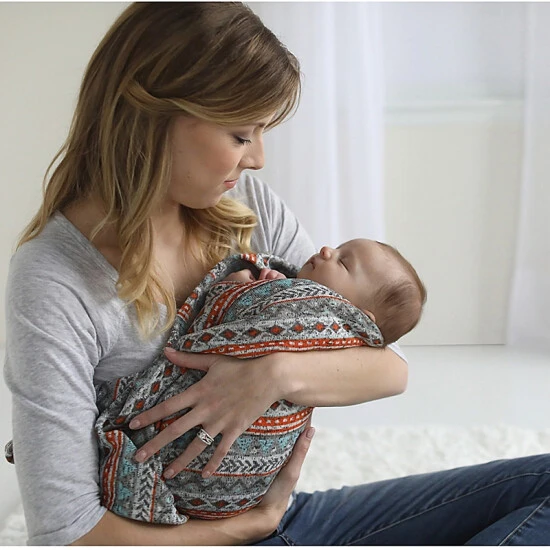 Trend Lab® Aztec Sweatshirt Knit Baby Blanket In Grey Multi - Image 8