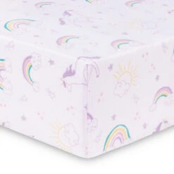Trend Lab® Unicorn Rainbow Deluxe Flannel Fitted Crib Sheet Multi