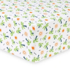 Trend Lab® Dinosaur Palm Deluxe Flannel Fitted Crib Sheet Multi