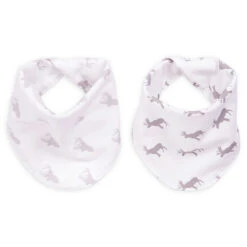 Trend Lab® Stag & Moose 2-Pack Reversible Flannel Bandana Bib Set Gray/white