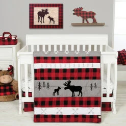 Trend Lab® Lumberjack Moose 3-Piece Crib Bedding Set Multi