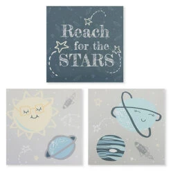 Trend Lab&reg; 3-Pack Reach For The Stars Wrapped Canvas Wall Art Set Multi