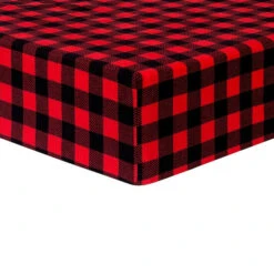 Trend Lab® Buffalo Check Fitted Flannel Crib Sheet Pink/white