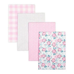 Trend Lab® 4-Pack Flannel Receiving Blankets Blue/green