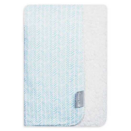 Trend Lab® Reversible Herringbone Cotton Flannel Blanket In Aqua Aqua/white