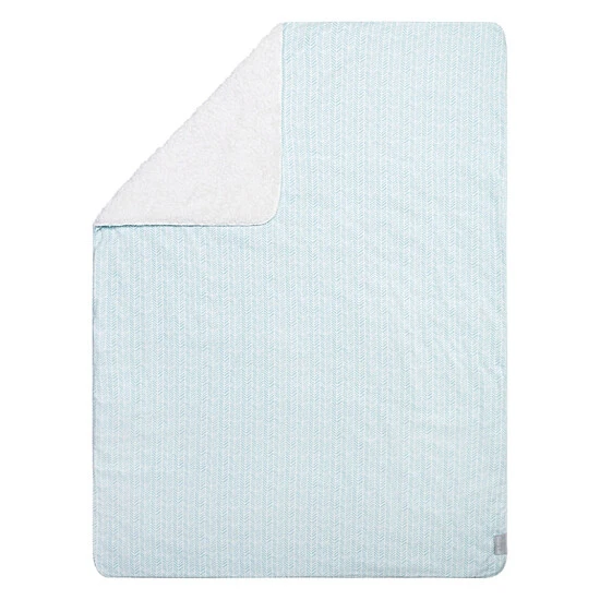 Trend Lab® Reversible Herringbone Cotton Flannel Blanket In Aqua Aqua/white - Image 4