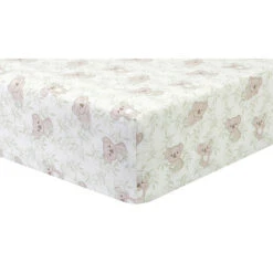 Trend Lab® Koala Vines Flannel Fitted Crib Sheet In Red Grey/green