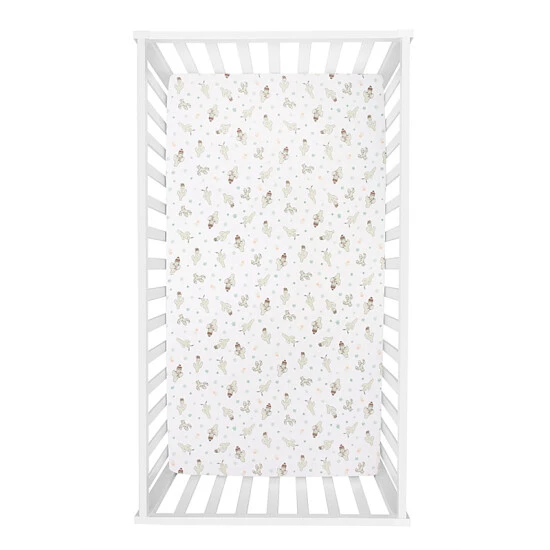 Trend Lab® Holiday Cactus Flannel Fitted Crib Sheet In Grey/Green - Image 2