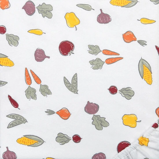 Trend Lab® Farmer's Market Flannel Fitted Crib Sheet In Green/Red - Image 3