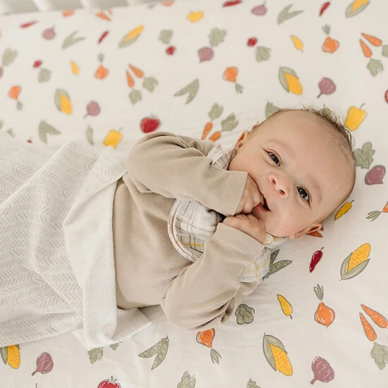 Trend Lab® Farmer's Market Flannel Fitted Crib Sheet In Green/Red - Image 5