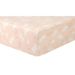 Trend Lab® Cloud Sprinkles Deluxe Flannel Fitted Crib Sheet In Peach/Grey