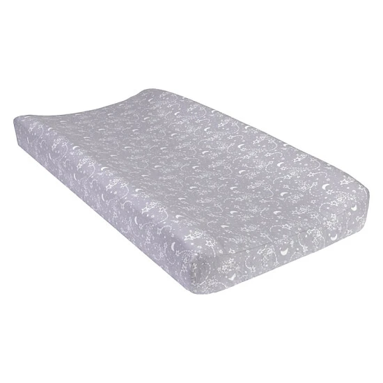 Trend Lab® Outer Space Moon & Star Deluxe Flannel Changing Pad Cover In Grey/White - Image 2