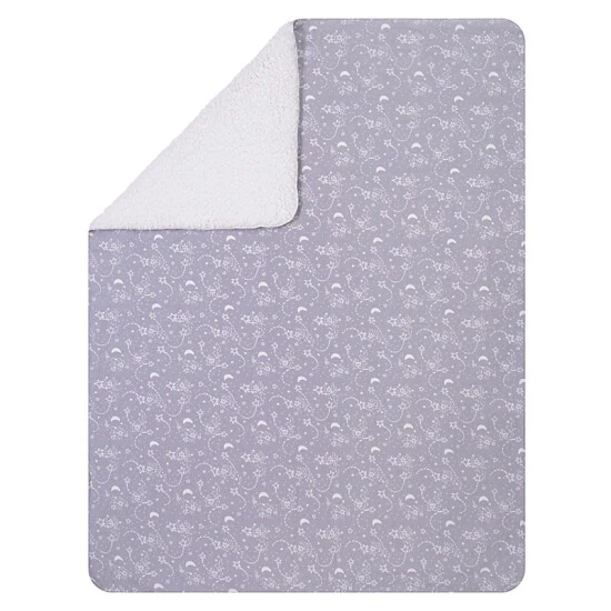 Trend Lab® Moon And Stars Faux Shearling Blanket In Grey/White - Image 3