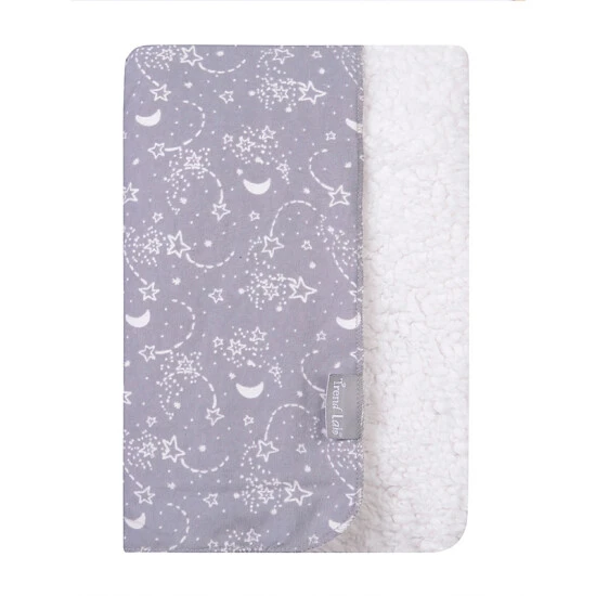 Trend Lab® Moon And Stars Faux Shearling Blanket In Grey/White - Image 5